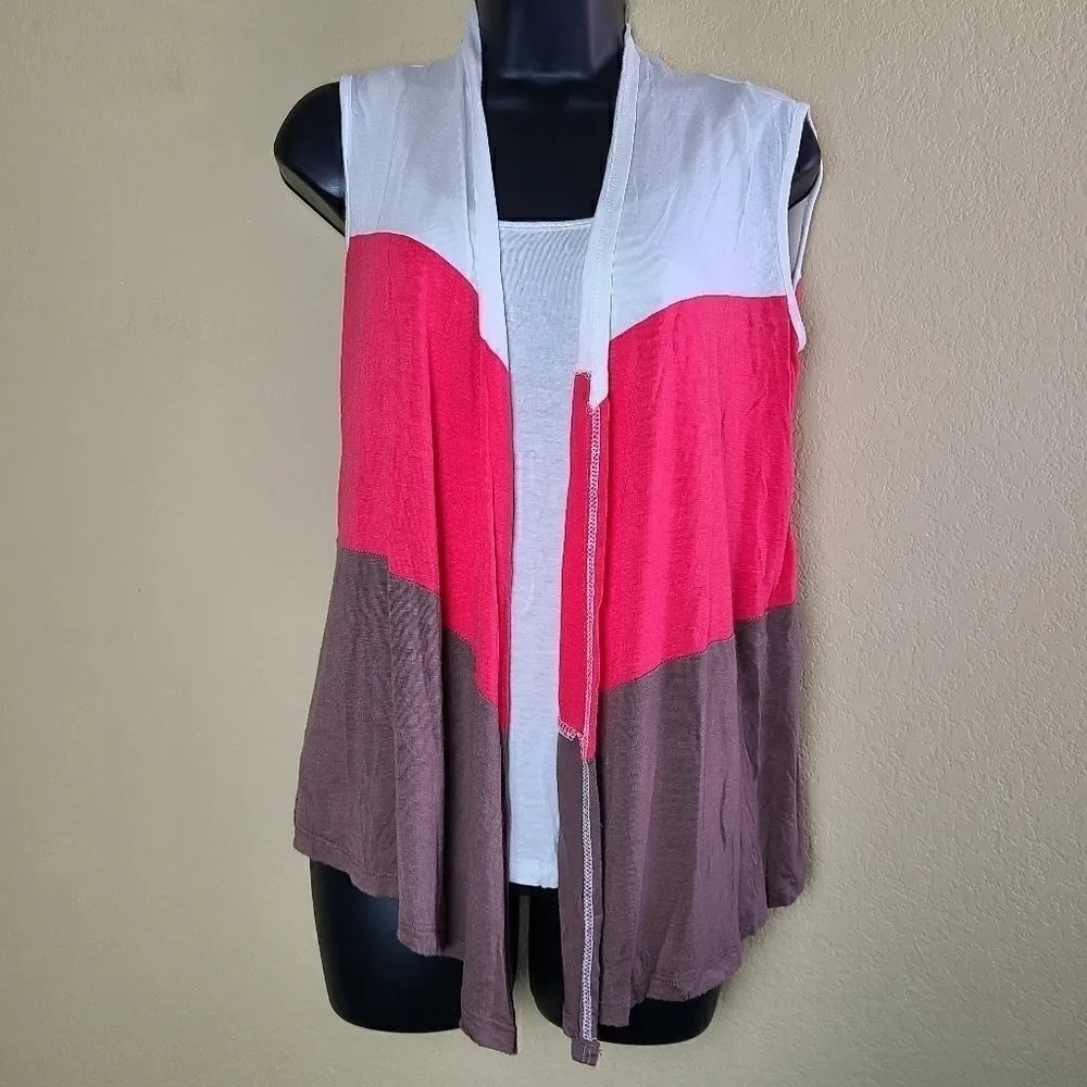 Lavish Color Block Cardigan Top - Picture 1 of 8